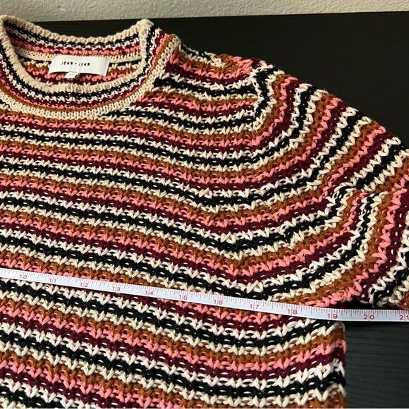 ✨ John + Jenn Striped Pullover Sweater Small Pink - Picture 9 of 10